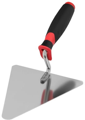 KOTARBAU® Paleta de albañilería 160 mm, Paleta Triangular con Punta Redonda, Acero Inoxidable, Mango ergonómico de Goma, Espátula de Yeso para Trabajos de albañilería y alicatado, Paleta de albañil