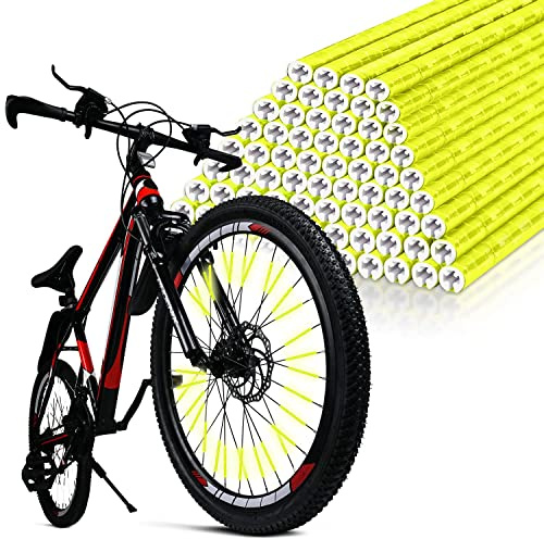 Cycling Reflectors, 96Pcs Bike Wheel Spoke Reflectors, Universal Bicycle Reflective Clips Warning Spoke Lights Covers - Fit for All Standard Bike - Easy Mount