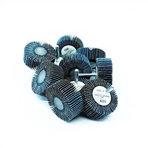 Benchmark Abrasives Zirconia 2 Inch Flap Wheel - 1” Length 1/4 Shank Mounted Sander for Deburring, Sanding, Grinding, Paint Removal - Polishing Wheel for Drill & Grinder (10 Pack) - 60 Grit