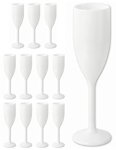 Schramm® Mehrweg Sektgläser in weiß wählbar 6, 12, 24 oder 48 Stück 150 ml Champagner Glas Sektflöten Sektkelch Stielglas Champagner Gläser Fassungsvermögen, Größe:12 Stück