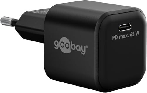 goobay 65369 USB C PD snabbladdare (65 W)/snabbladdare/USB C-laddare för Samsung, iPhone, iPad och MacBook/laddningsadapter för uttag/strömförsörjning för laddkabel/svart