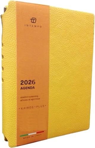 Agenda journalier KAIROS 2024 vert eau 12 mois 10 x 7 cm en cuir régénéré + stylo à clic et signet, Calendrier