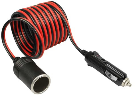OcioDual Zigarettenanzünder Verlängerung 2 Meter, 12v Steckdose, Autozubehör, 12v Verlängerungskabel, Zigarettenanzünder Stecker, Stromverlängerungskabel, Steckdosenverlängerung