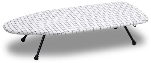 Duwee Table Top Ironing Board, Small Ironing Board with Hanging Hook, Compact Ironing Boards with Foldable Legs, Lightweight and Portable, 77 x 32 cm