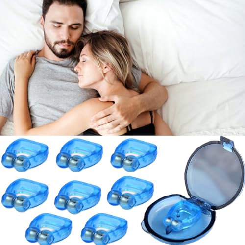 zykssy 8 Stück Schnarchstopper Anti Schnarch，Anti Schnarch Nasenspreizer,Anti Schnarch Magnet NasenClip,Anti Schnarch Gerät,Verbesserung der Atmung, Anti Snoring zur Besser Schlafen.