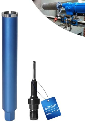 Diamantborrspets försänkare för kärnborrar inklusive 10 mm turbo, L 460 mm | Ø 62 mm | SDS-Plus-adapter | 1 ¼ tum UNC | Våt och torr borrkärnborr
