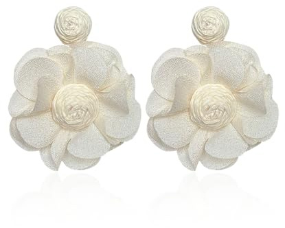 KBRPEY Pendientes Mujer Plata 925 Florales de Tela Hipoalergénicos Elegante Gota Statement Dorados Joyas Joyeria Fiesta para las Niñas