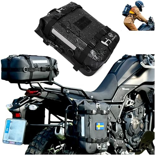 Odinsberg 15L Borsa Impermeabile per Moto | Posteriore, da Sella, Laterale e Paramotore | Drybag Rullo Portapacchi per Enduro e Bici