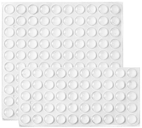EUZUXU 150pcs Tampon de Porte Autocollant, Transparente Pieds Adhésifs, Tampon Porte en Caoutchouc, Patin Antiderapant Antibruit, pour Protection Poignées Porte, Placards, Tiroirs (8 x 3mm)