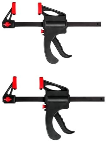 Lichi 2 Pack Clamps for Woodwork, 150mm Ratchet Bar Clamp Set, One-Handed Clamp, Quick Release Clamps Set, Woodworking Clamps for DIY Projects (6inch)