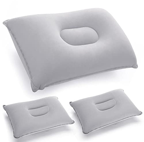 Aoreun Gonflable Oreiller de Camping, 3 x Oreillers de Camping Plage gonflables Portable Coussin d'air Oreiller d'extérieur Oreillers de Camping Plage Compressible Compact pour Randonnee, Bureau