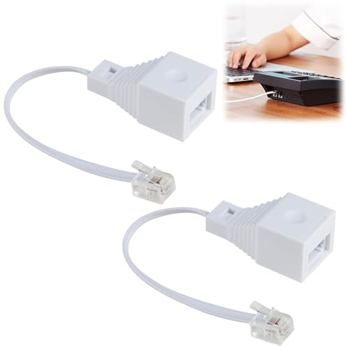 Rj11 to Bt Socket Adapter Standard,Bt Digital Voice Adapter Phone to Ethernet,Rj11 Plug to B/t Telephone Socket,B/t Digital Voice Ad/a/pter,Landline Port Converter Phone to Ethernet Connector,2Pcs