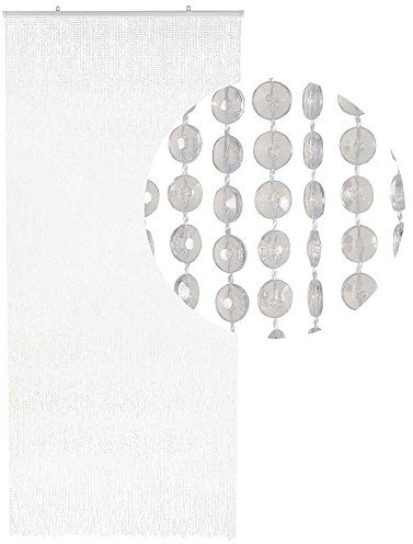 HAB & GUT Türvorhang MINI-DIAMANTEN klar, 100x220 XL sehr dicht, Insektenschutz Perlen Pailettenvorhang