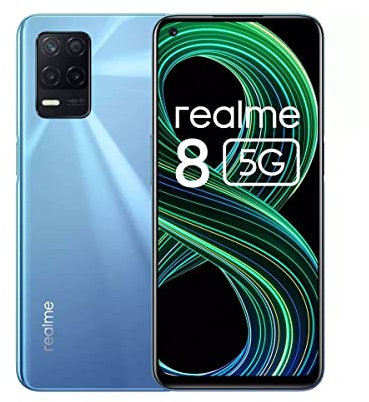 realme 8 5G Smartphone Libre, Procesador Dimensity 700 5G, Pantalla Ultra Smooth de 90Hz, batería masiva de 5000m, cámara con 48MP y modo nocturno, Dual Sim, NFC, 4+64GB, Azul