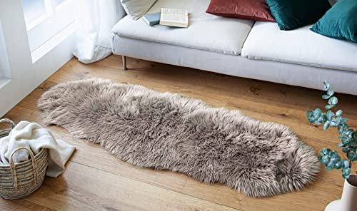 Kunstfell Light in Taupe, 60x180 cm, Dekofell, Teppich, Läufer