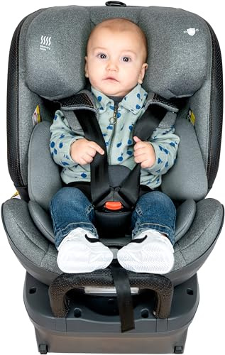 Casualplay Silla de coche Revol One Isize giratoria con isofix y pata de apoyo, grupo 0 1 2 de 0 a 4 años o de 40 a 105 cm altura y dispositivo de protección lateral ASP, deep grey