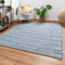 Steffensmeier Handweb Teppich Schwansee | Schurwolle | Blau, handgewebt, Größe: 70x140 cm Wohnzimmer und Schlafzimmer