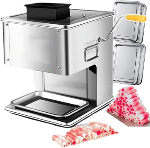 Cortadora de Fiambre, Cortador Manual de Carne, Máquina trituradora de carne con manivela, cortadora automática de carne, cortadora de alimentos for cerdo deshuesado, ternera, cordero y encurtidos