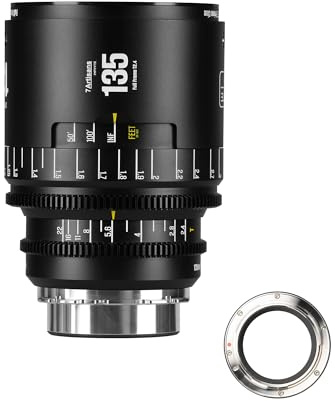 7artisans 135 mm T2.4 Infinte Series Professional full ram manuell Cine lins kompatibel med PL-montering för fotografering filmskapande, svart