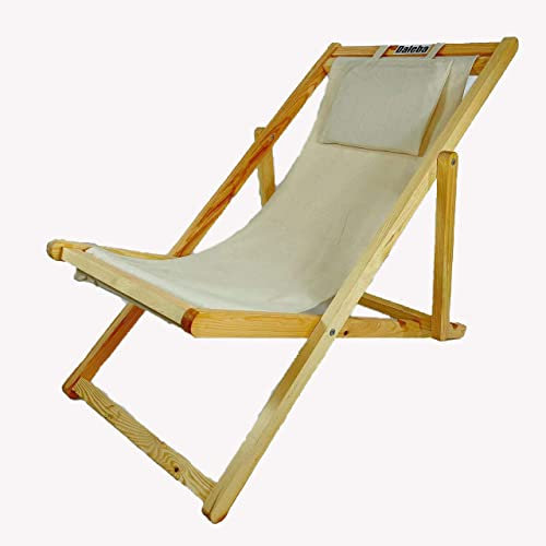 2 sillas de Playa de Madera con Lona Ajustable