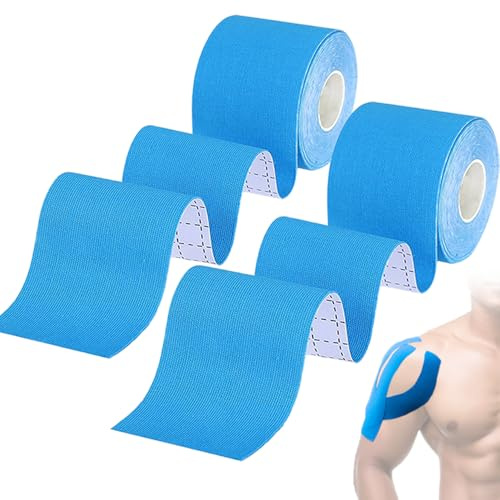 2 Rolls Kinesiology Tape,5M×5Cm Elastic Sports Physio Tape | Waterproof,Elastic,Breathable,Skin‑Friendly,Kinesiology Tape,for Joint Stabilization,Muscle Rehabilitation