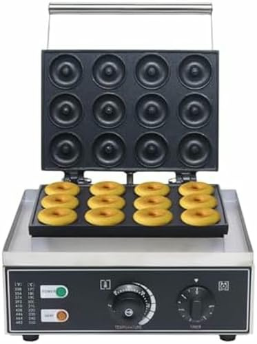 Electric Machine To Make Commercial Donuts, 110 V, 1550 W, With 12 Holes, Nonstick, For Restaurants And Domestic Use, With A Temperature Of 50-280 ° C.