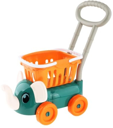 drburpily Chariot de Courses pour Enfants, Chariot de supermarché, Jouet pour Enfants, garçons et Filles, Vert , Vert , 20X35X45cm