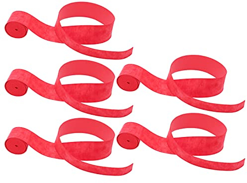 Yinhing Overgrip per Impugnatura con Nastro Adesivo per Racchetta Opaco Non Traspirante da 5 Pezzi per Racchette da Pong e Squash da Badminton (Rosso)