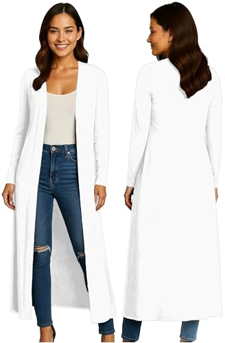 Re Tech UK damer dam maxi plus size långa koftor för kvinnor UK krage topp lång ärm flytande damkoftor Coatigans storlekar 8-26