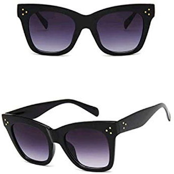 No Name Ltd Black Celeb Cat Eye Women Ladies Sunglasses Oversized Retro Vintage Cat Eye Reflective IBIZA UK