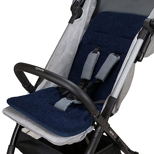 baby idea Babysanity® Morbido Riduttore Copri Passeggino Universale Materassino Neonato Soffice Imbottitura Rivestimento Spugna Di Cotone 100% con Bordatura - Made in Italy - (Blu)