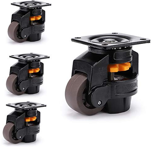 Skelang Leveling Machine Caster Model-80, grande piastra superiore livellatrice con cuscinetto retrattile NBR per banco da lavoro pesante, apparecchiature elettriche, distributori automatici, capacità