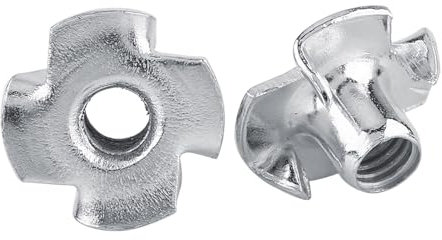T-Muttern Set Einschlagmuttern T-Mutter aus Verzinktem Kohlenstoffstahl Vierzackige T Muttern Muttern Bolzensätze für Holzbearbeitungsmöbel(M3×50)