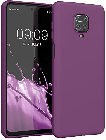 kwmobile Funda para Xiaomi Redmi Note 9S / 9 Pro / 9 Pro MAX Carcasa - Ultrafina de TPU y Silicona con Bordes elevados anticaídas - Magenta Oscuro