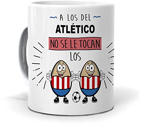 Taza del Atlético | A los Colchoneros No Se Le Tocan | Regalo para Aficionados | Frase Ser del Atlético | Cerámica | 350 ML