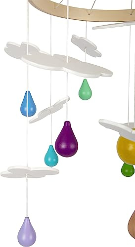 Small Foot Móvil Arcoíris, de Madera, decoración en diseño Infantil, para niños pequeños y bebés, 12335