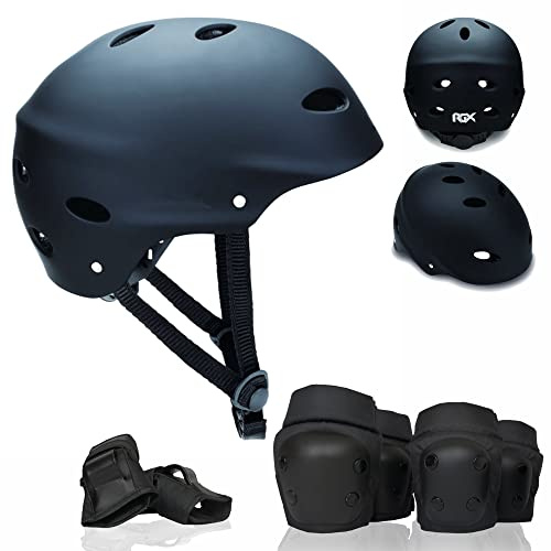 WeLLIFE Casco Regolabile per Bambino e Ragazzo Compreso Set Protezione, Casco e Kit di Protezioni Completo di Ginocchiere Gomitiere Parapolsi per Skateboard, Pattini in Linea, Bici, Monopattino
