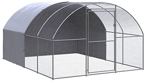 Outdoor-Hühnerstall, XIAOGUANG Kaninchenstall, Legenester Für Hühner, Hühnerhaus, Hasenstall Draußen, 3x4x2 m Verzinkter Stahl