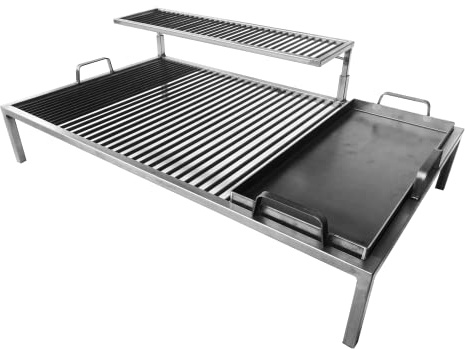 Griglia argentina di lusso con moduli in ferro rimovibili - Griglia Argentina in Ferro - BBQ Parrilla Asado. (81,3 x 50,8 cm)