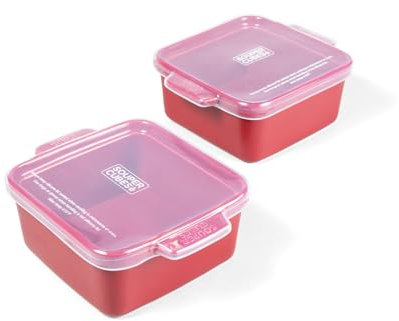 Souper Cubes Carreaux de porcelaine, 12,7 x 12,7 cm, cuiseur à four avec couvercle en silicone, mini pirophiles en céramique de haute qualité, parfaits pour chauffer des portions individuelles au four