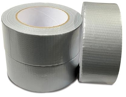 JeeJaan® 3 Rolls of Silver Duct Tape 50mm x 50m Heavy Duty Waterproof Gaffa Tape for Electrical Plumbing Use Strong Adhesive Durable Ideal for Sealing Fixing and Wrapping Projects