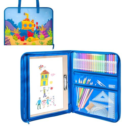 Boczif Kunst-Portfolio-Tragetasche, Kunst-Portfolio-Tasche, 45,7 x 35,6 cm, für Kinder und Studenten, Aufbewahrung, Tragetasche für Malstifte, Kunstwerke, Skizzen, Zeichenpapier, Zeichenblöcke