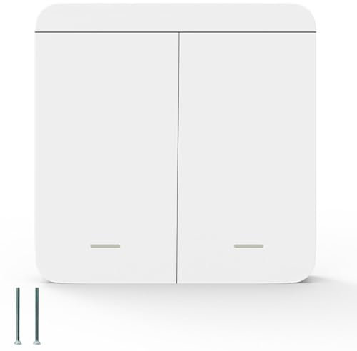 Acmerota Interruttore remoto senza fili 85-240V 10A Interruttore della luce a distanza, interruttore on/off RF Rrmote 2 Gang compatibile per apparecchi di ricezione RF fino a 328ft (NO ricevitore)