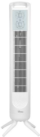Ardes - Ventilateur Colonne AR5T802 ELEVATE, Hauteur 81 cm, Oscillation Automatique, Panneau de Commande, 3 Intensités, Minuterie de 120 Minutes, Blanc