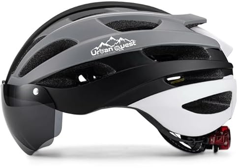Urban Quest Cycle Helmet for Adult Men and Women with Detachable Magnetic Goggle Visor for Mountain Bike or Road Bike