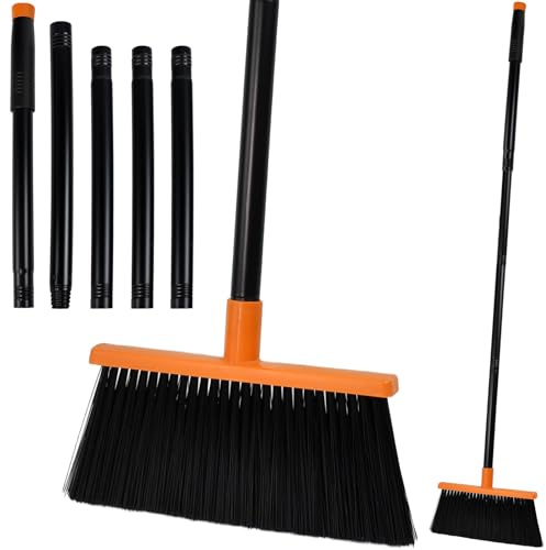 ASOUUNLD Escoba de Jardín Al Aire Libre 145CM, Escoba de Esquina para Patio Cepillo de Jardín con Cerdas Rígidas Escoba de Jardín Resistente para Exteriores para Hogares, Garajes, Cocinas, Baño