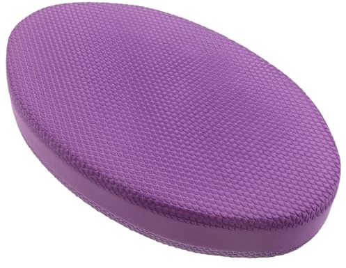 MOTHNUR Coussin D'équilibre Ovale TPE Antidérapant Violet Clair 28x17x5 Cm pour Yoga, Fitness et Massage Plantaire – Tapis de Genoux Portable pour Entraînement la Stabilité à Domicile