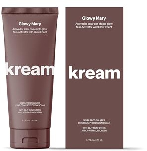KREAM Glowy Mary - Crema Aceleradora del Bronceado con Efecto Glow | Hidratación Intensa y Potenciador del Bronceado, 200 ml