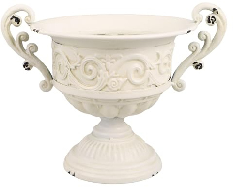 KICHOUSE Vaso a urna in plastica con piedistallo - Vasi da fiori di ispirazione europea per interni ed esterni - Fioriera decorativa in stile antico per portico, giardino e patio
