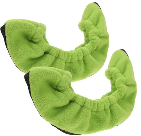 Milisten Couvre-Lames de Patins à Glace en Polaire Vert Lot de 2 Pièces avec Bande Élastique Ajustable pour Entraînement de Patinage Artistique Adultes et Garçon et Filles